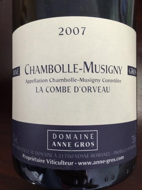 2017 Domaine Anne Gros Chambolle-Musigny La Combe d'Orveau
