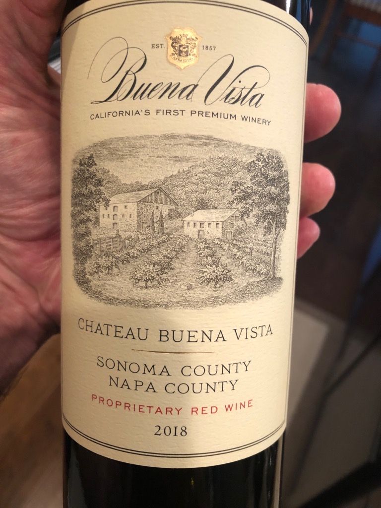 2018 Buena Vista Chateau Buena Vista Proprietary Red Wine, USA ...