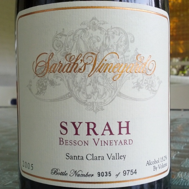 2005 Sarah's Vineyard Syrah Besson Vineyard, USA, California, Central ...