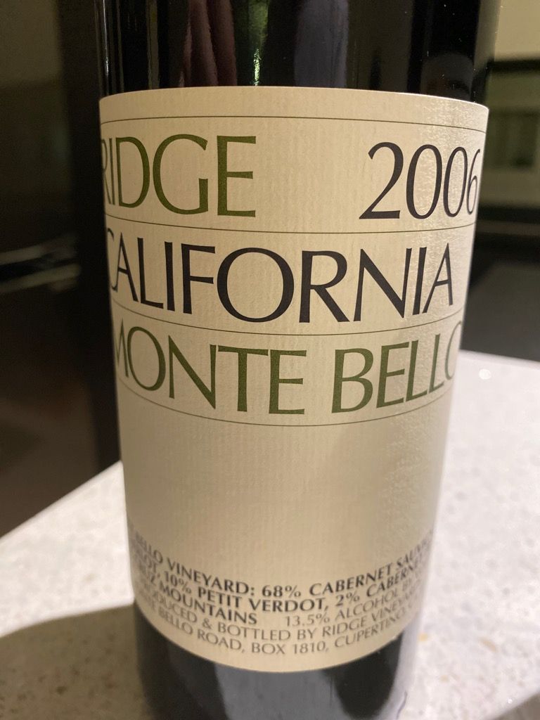 2006 Ridge Monte Bello - CellarTracker