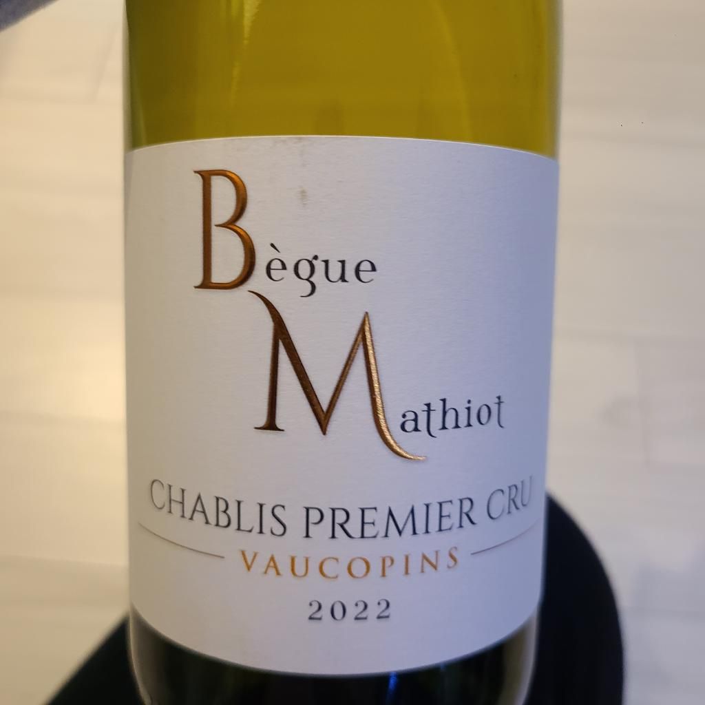 2023 Domaine Bègue-Mathiot Chablis 1er Cru Vaillons, France, Burgundy ...