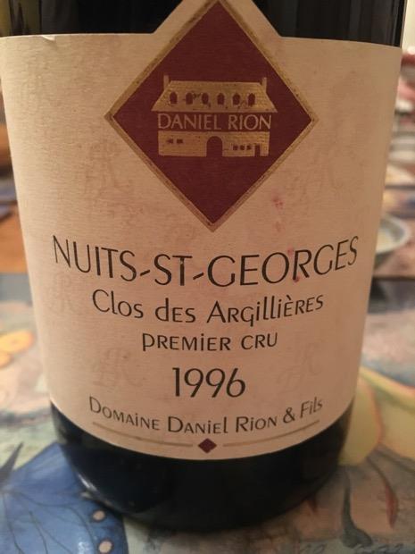 1996 Domaine Daniel Rion et Fils Nuits St. Georges 1er Cru Clos