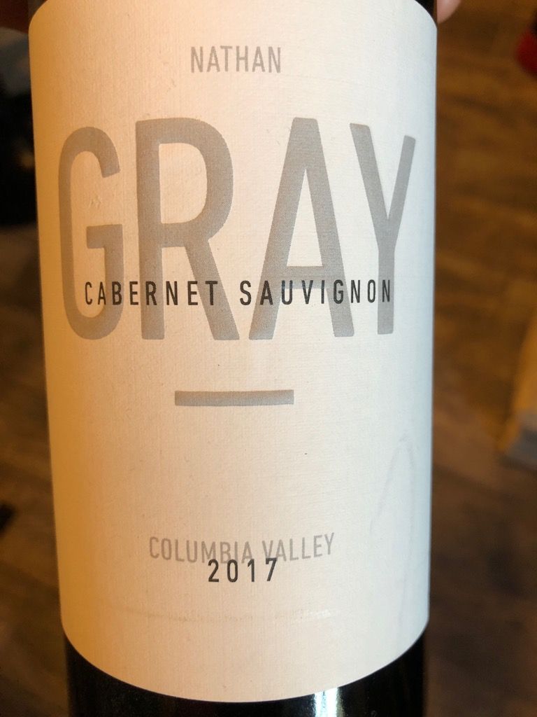 2018 Nathan Gray Cabernet Sauvignon, USA, Washington, Columbia Valley ...