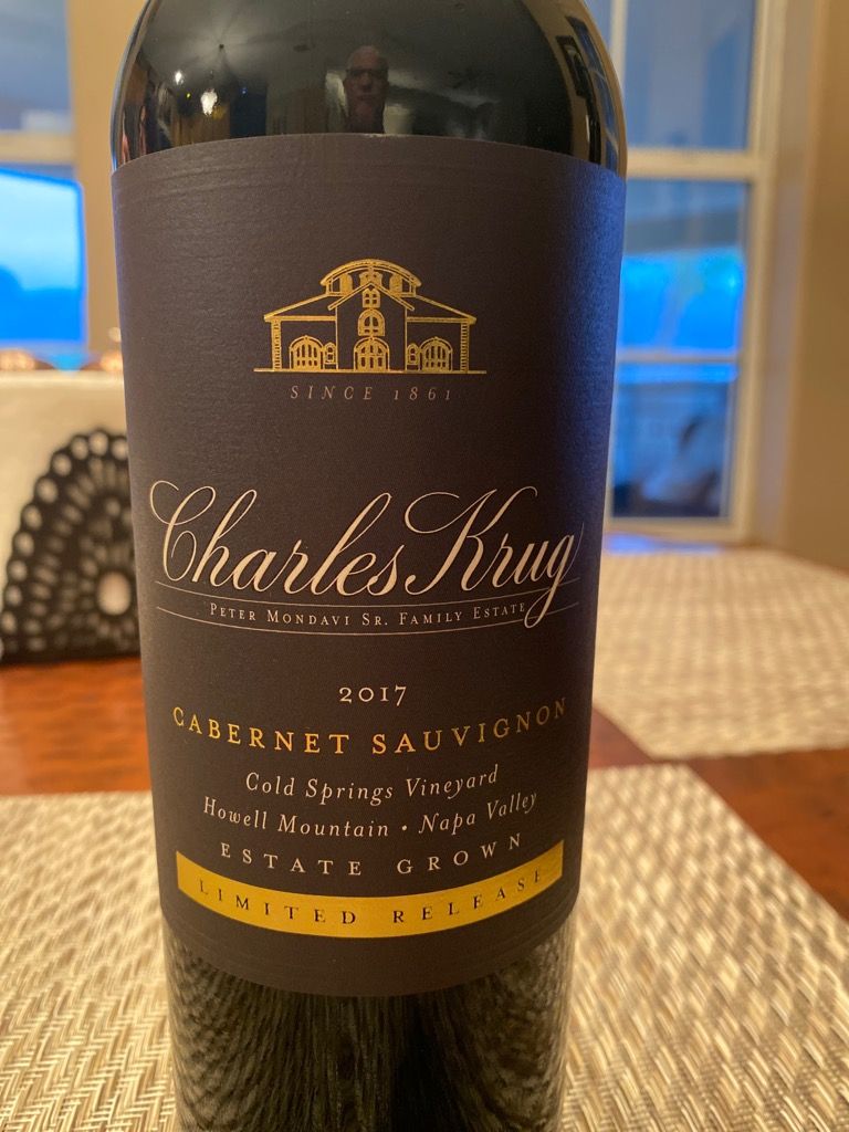 2017 Charles Krug Winery (Peter Mondavi Family) Cabernet Sauvignon ...