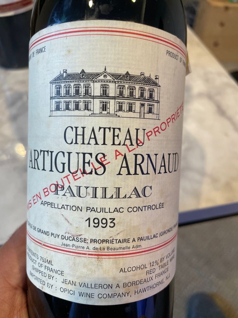 Château Artigues Arnaud 1990 ポイヤック　希少 Château Artigues Arnaud 1990 ポイヤック 希少 Château Artigues