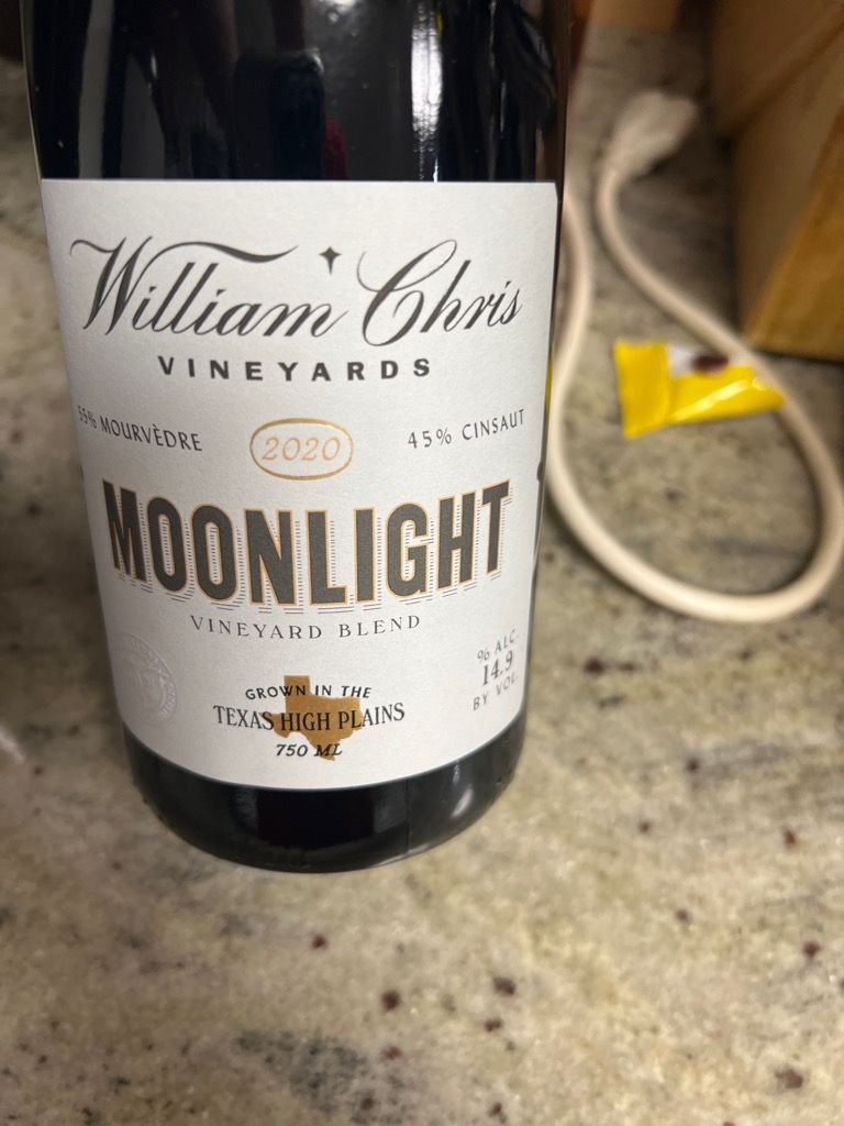 2020 William Chris Vineyards Mourvèdre Moonlight Vineyards, USA, Texas