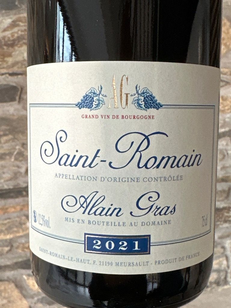 2022白Alain Gras Saint Romain 2022 Alain Gras Saint-Romain Rouge - CellarTracker