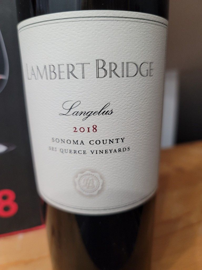 2018 Lambert Bridge Langelus Sei Querce, USA, California, Sonoma County ...