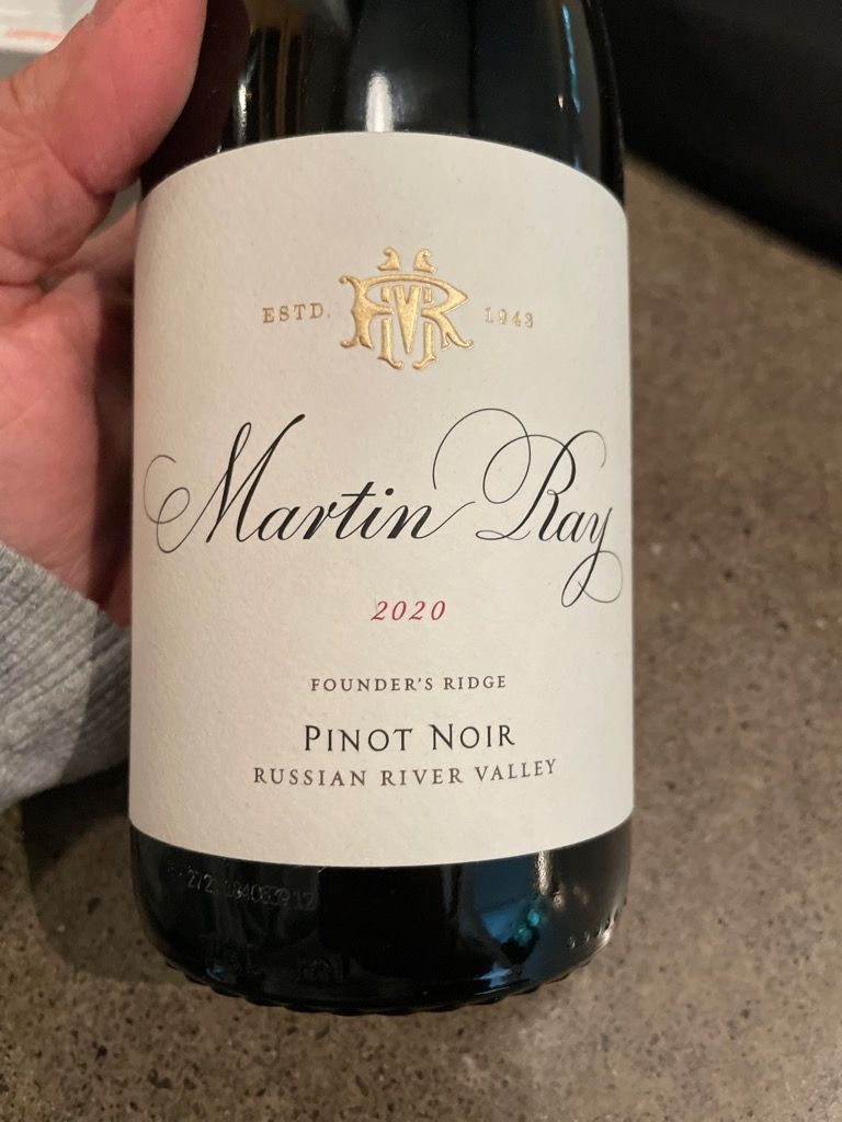 2020 Martin Ray Pinot Noir Russian River Valley, USA, California ...
