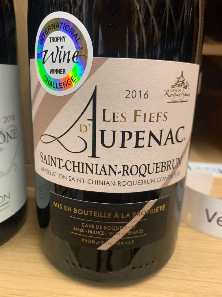 2016 Cave de Roquebrun Saint-Chinian Les Fiefs d'Aupenac, France ...