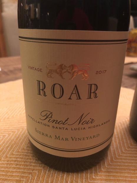 2017 Roar Pinot Noir Sierra Mar Vineyard Santa Lucia ...
