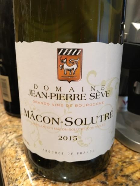 2016 Domaine Jean-Pierre Sève Mâcon-Solutre, France, Burgundy ...