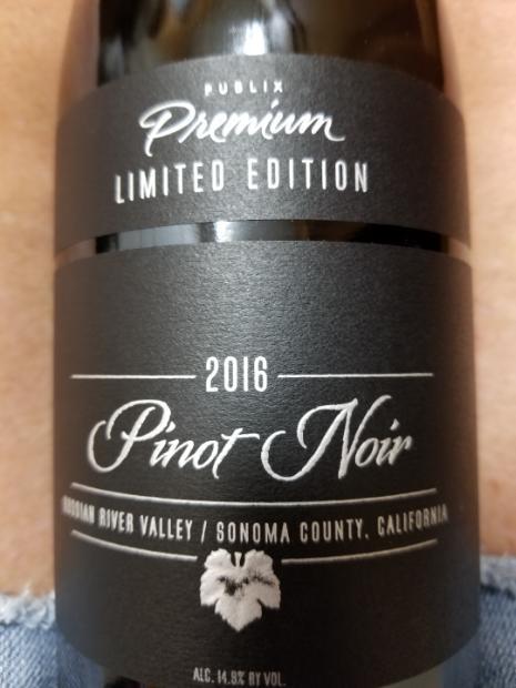 2018 Publix Premium Pinot Noir Limited Edition Usa California Sonoma County Russian River Valley Cellartracker