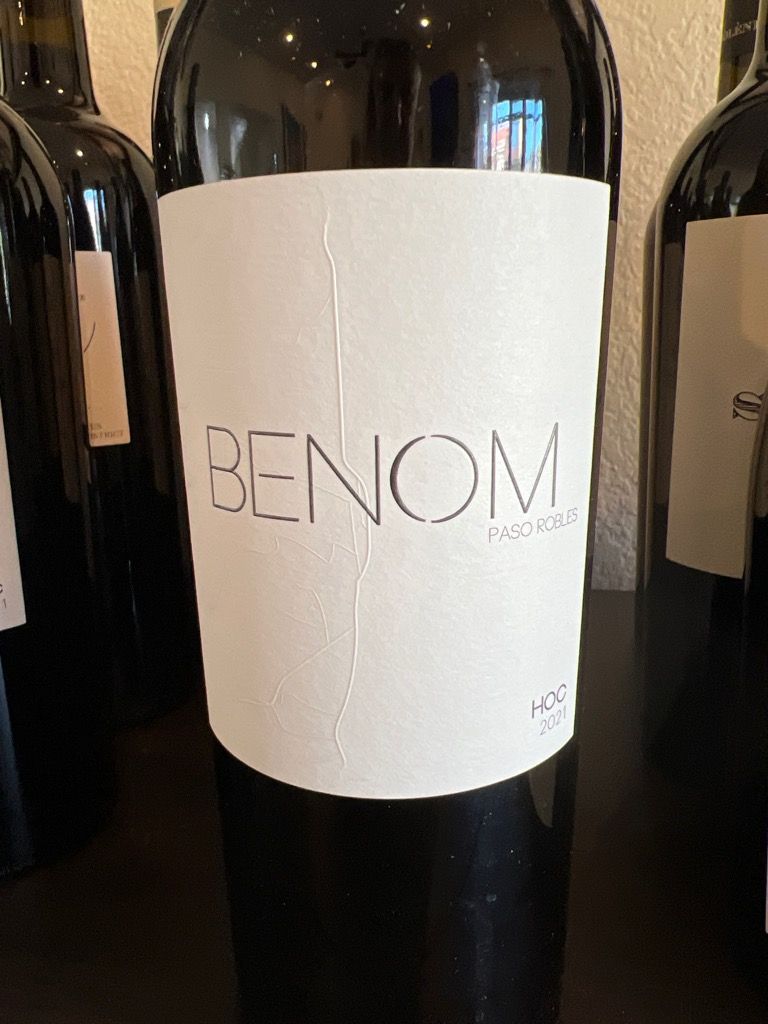 2021 Benom Wines Hoc, USA, California, Central Coast, Paso Robles ...