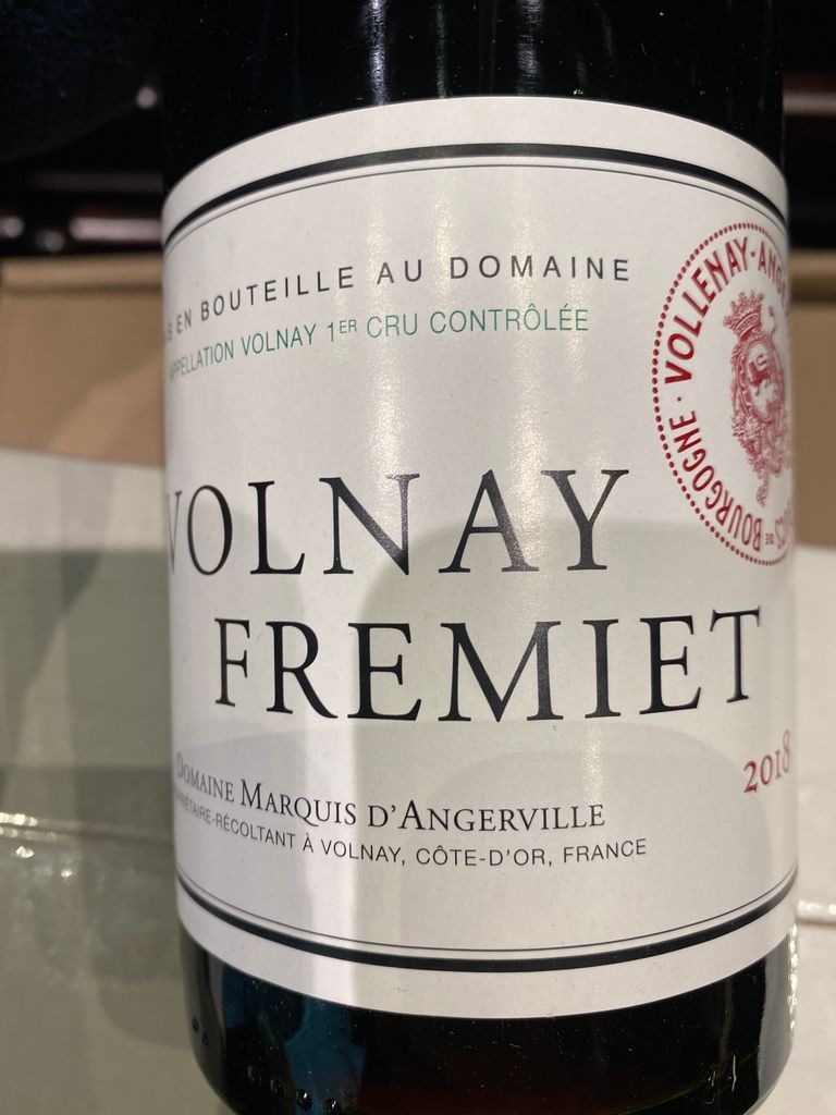 2020 Domaine Marquis D'Angerville Volnay 1er Cru Clos De Fremiet ...