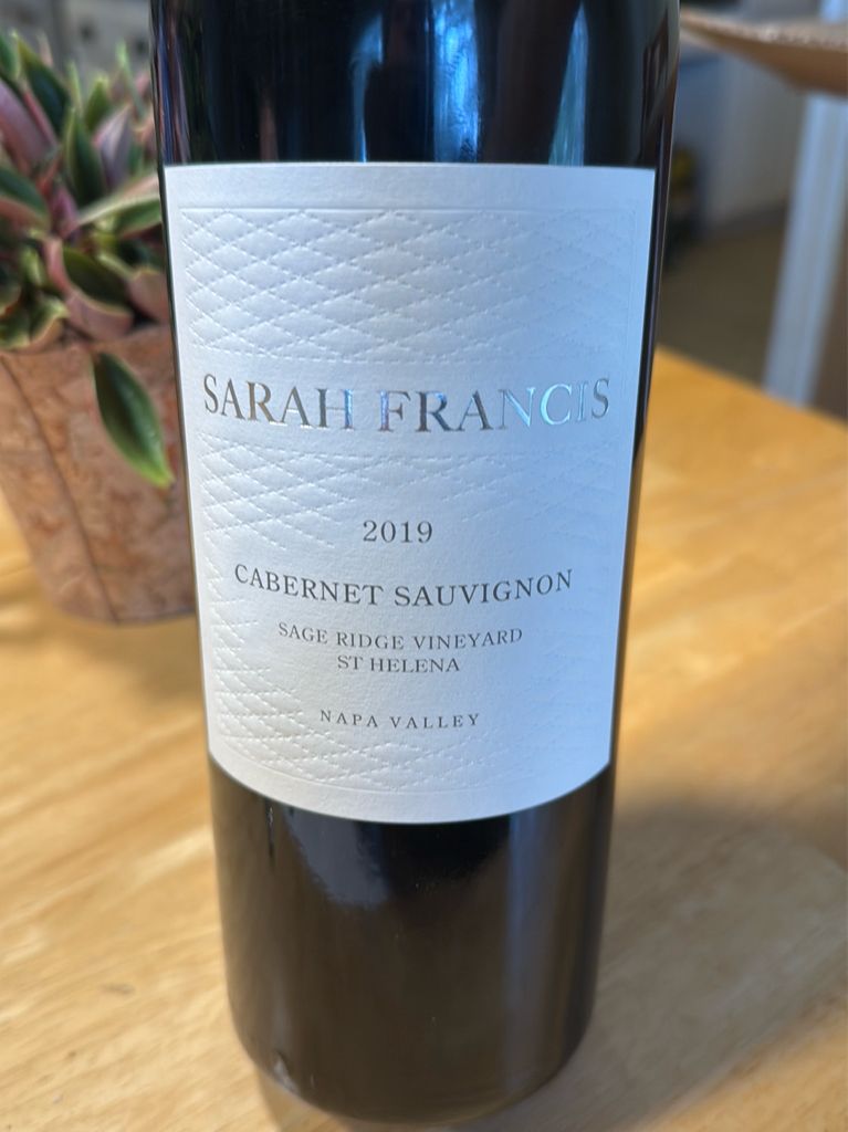 2019 Sarah Francis Cabernet Sauvignon Sage Ridge Vineyard