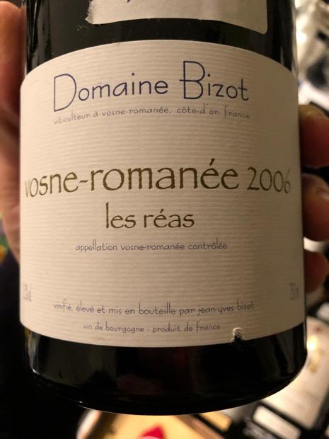 Domaine Bizot ヴォーヌ・ロマネ 2006 les réas ビソ 2006 Domaine Bizot Vosne-Romanée Les Réas - CellarTracker