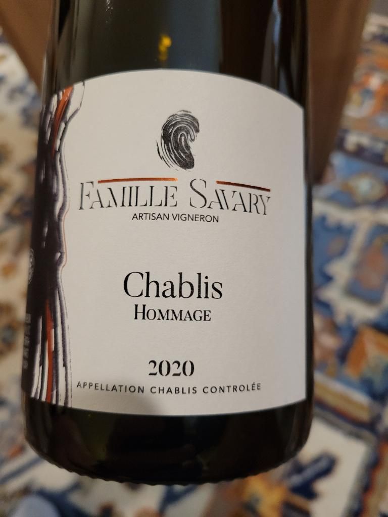 2020 Famille Savary Chablis Hommage, France, Burgundy, Chablis