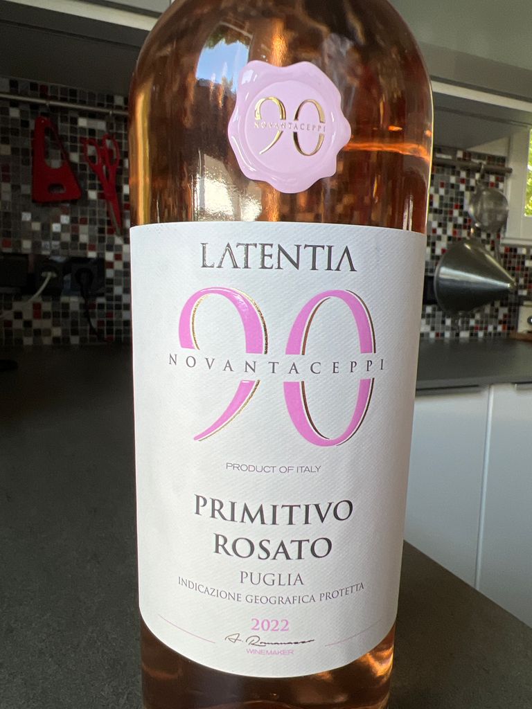 2022 Latentia Winery Primitivo Rosato Novantaceppi Puglia IGT, Italy ...