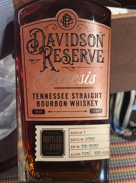 NV Pennington Distilling Co Davidson Reserve Genesis Tennessee 