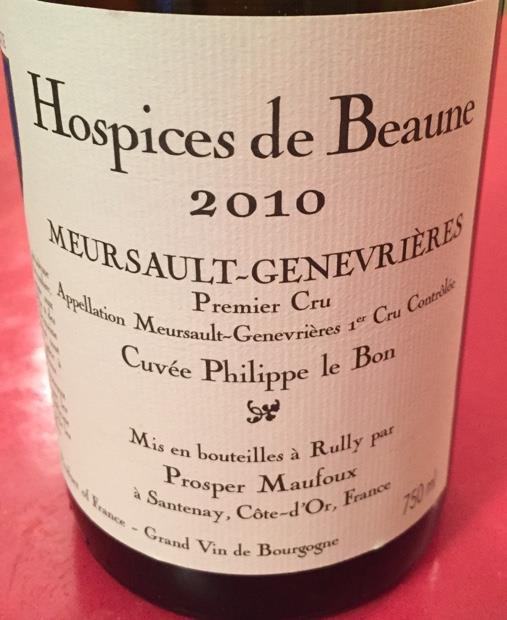 2010 Hospices de Beaune Meursault 1er Cru Les Genevrières Cuvée