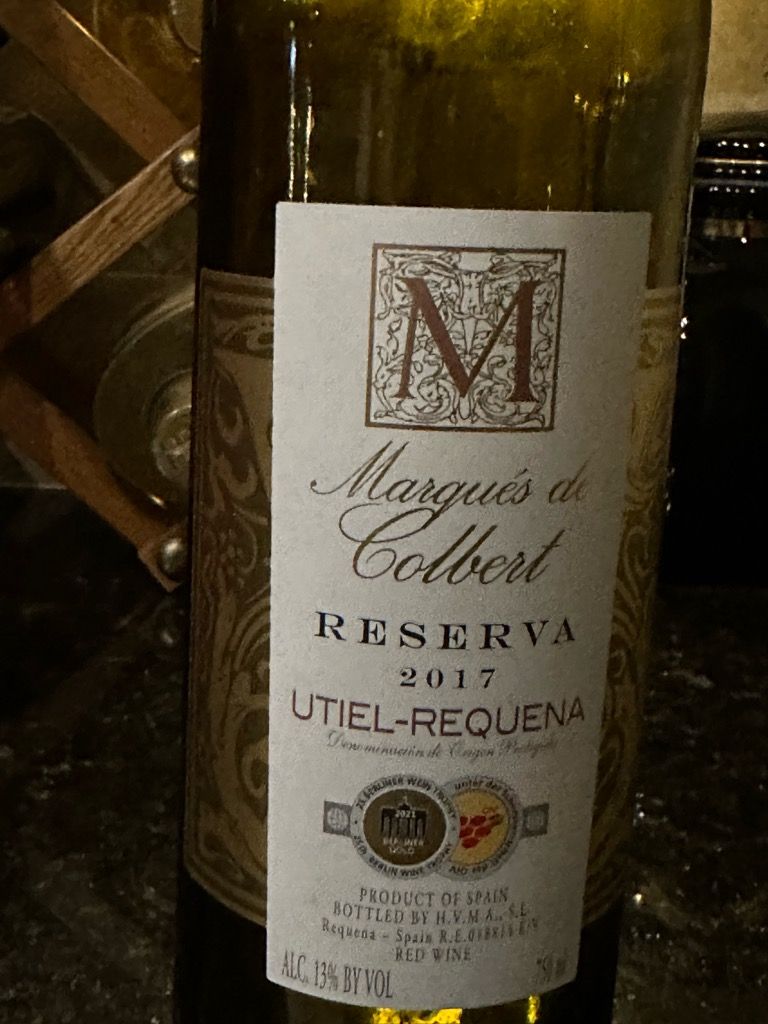 2017 Marqués de Colbert UtielRequena Reserva, Spain, Valencia, Utiel