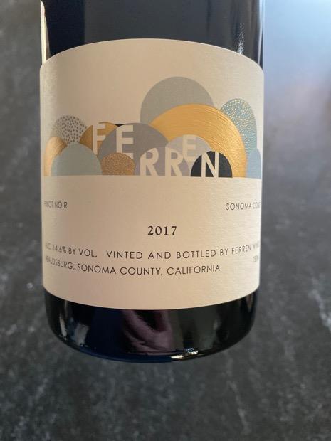 2017 Ferren Wines Pinot Noir, USA, California, Sonoma County, Sonoma ...