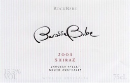 Rockbare barossa babe shiraz glass 750ml (9316128000398)