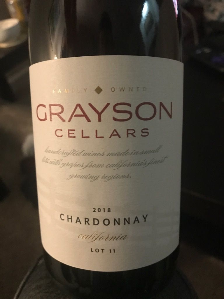 2018 Grayson Cellars Chardonnay Lot 11, USA, California CellarTracker