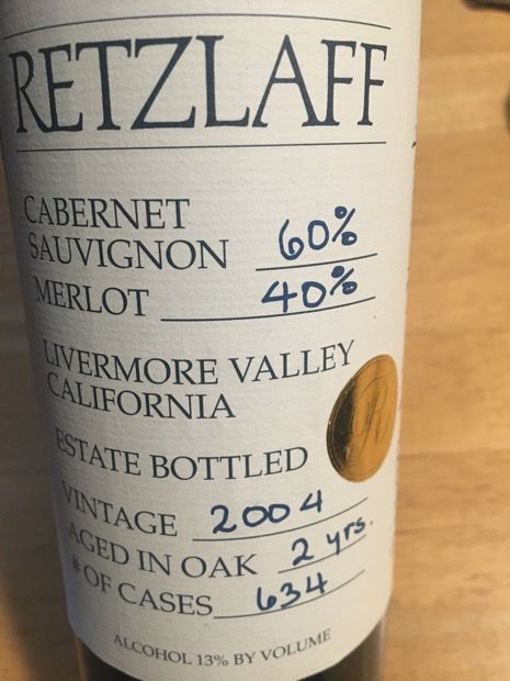 Retzlaff vineyards 750ml retzlaff Cabernet/Merlot (608216000076)
