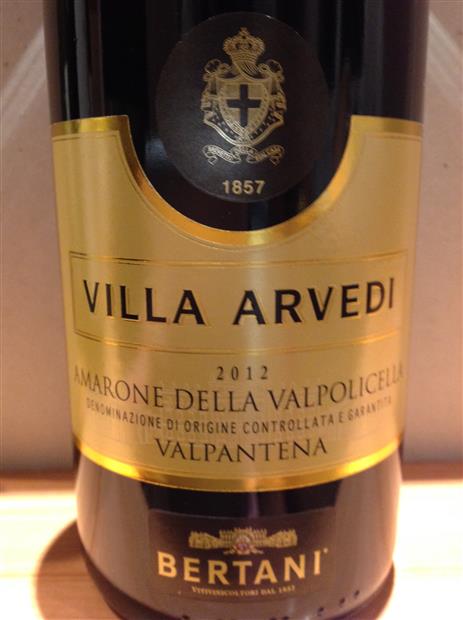 2012 Bertani Amarone della Valpolicella Valpantena Villa Arvedi