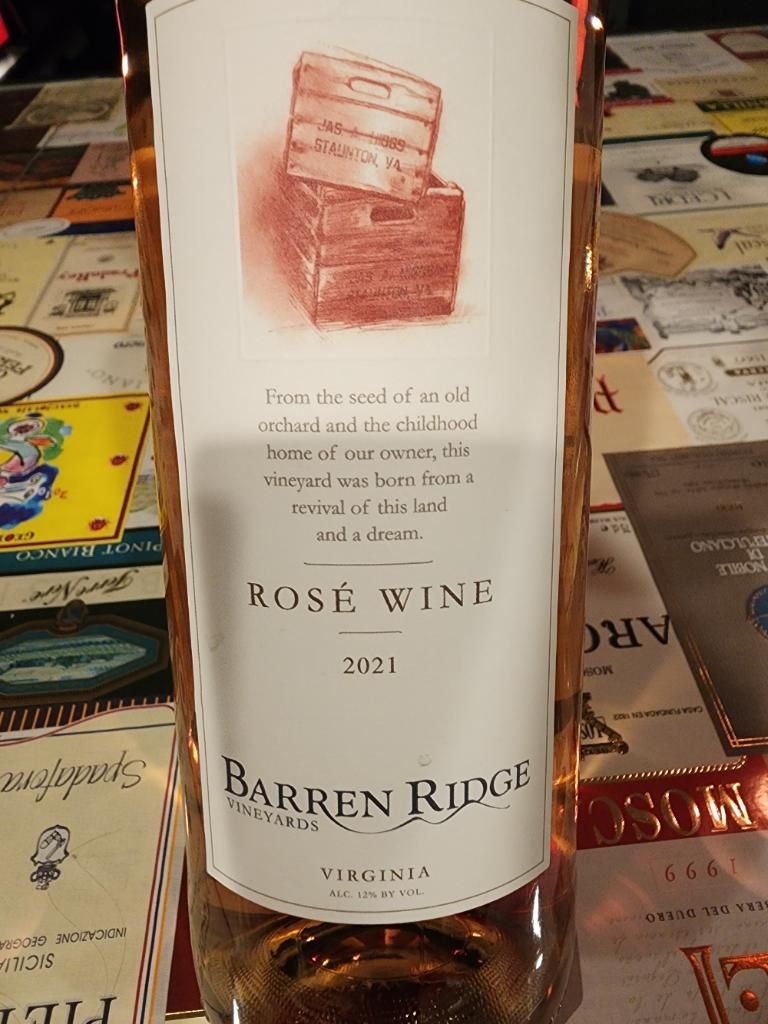 2022 Barren Ridge Rosé, USA, Virginia, Shenandoah Valley - CellarTracker