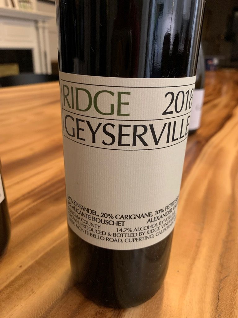 2018 Ridge Geyserville - CellarTracker