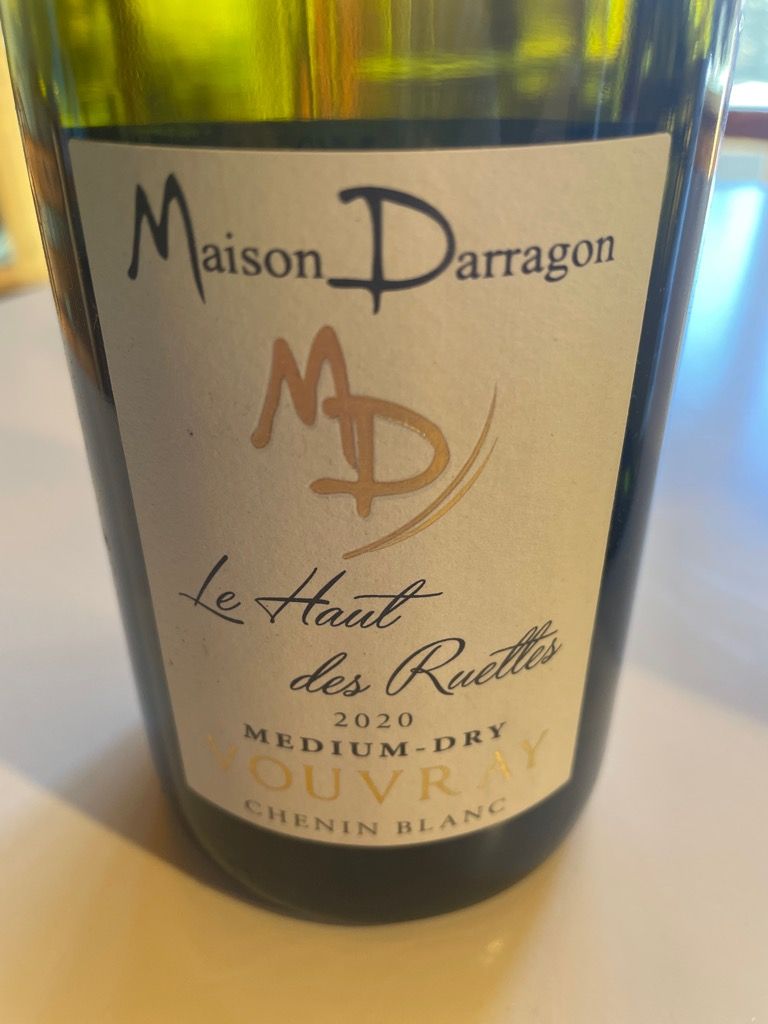 2020 Maison Darragon Vouvray Haut Des Ruettes, France, Loire Valley