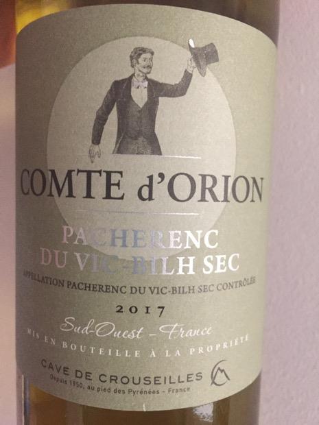 2017 Cave De Crouseilles Pacherenc Du Vic-Bilh Sec Comte D'Orion ...