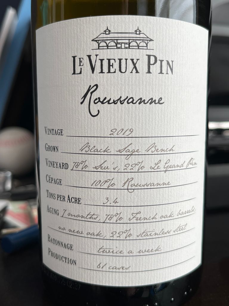 2019 Le Vieux Pin Roussanne, Canada, British Columbia, Okanagan Valley