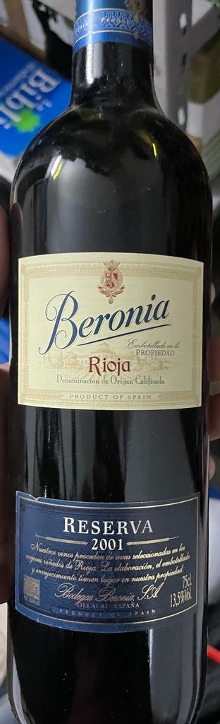 2001 Bodegas Beronia Rioja Reserva, Spain, La Rioja, Rioja - CellarTracker