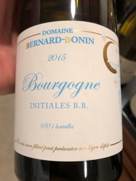 2015 Domaine Bernard-Bonin Bourgogne Blanc Initiales B.B., France ...