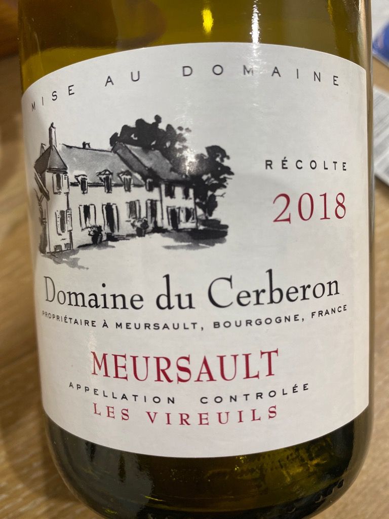 2018 Domaine du Cerberon Meursault Les Vireuils - CellarTracker