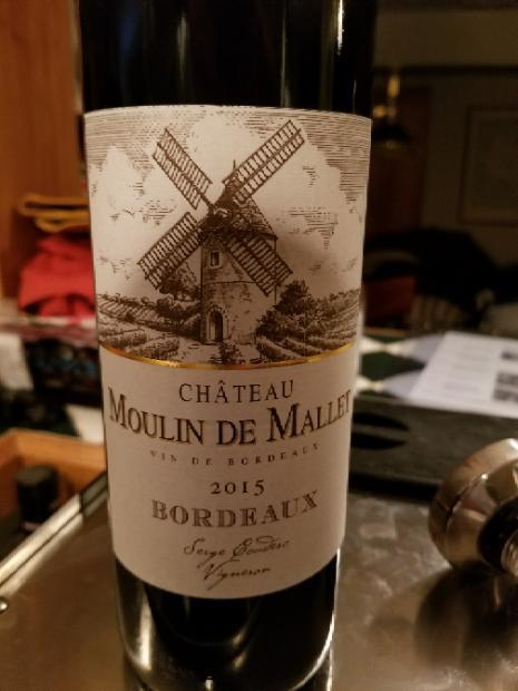 2015 Château Moulin De Mallet - CellarTracker