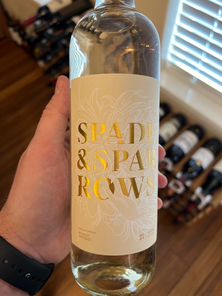 2021 Spade & Sparrows Pinot Grigio, USA, California CellarTracker