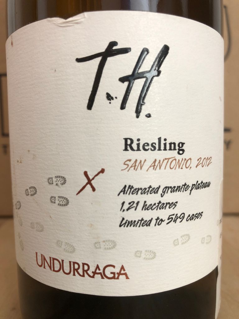 2018 Undurraga Riesling T.H. San Antonio Valley, Chile, San Antonio ...