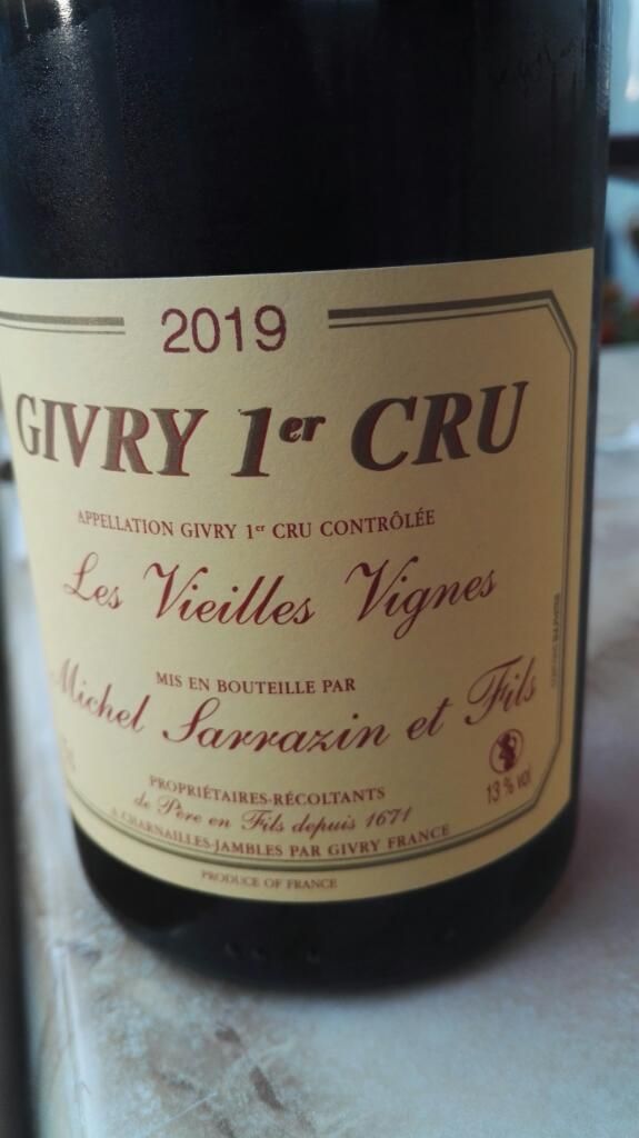 2019 Michel Sarrazin Et Fils Givry 1er Cru Vieilles Vignes, France ...