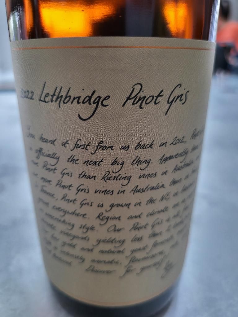 2022 Lethbridge Wines Pinot Gris, Australia, Victoria, Port Phillip