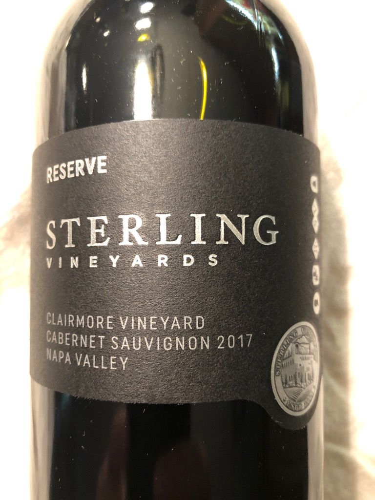 2017 Sterling Vineyards Cabernet Sauvignon Reserve Clairmore, USA ...