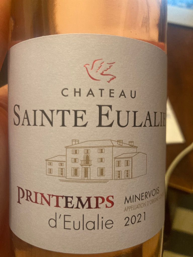 2021 Château SainteEulalie Minervois Printemps d'Eulalie, France