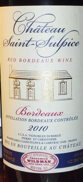2010 Ch teau Saint Sulpice France Bordeaux CellarTracker