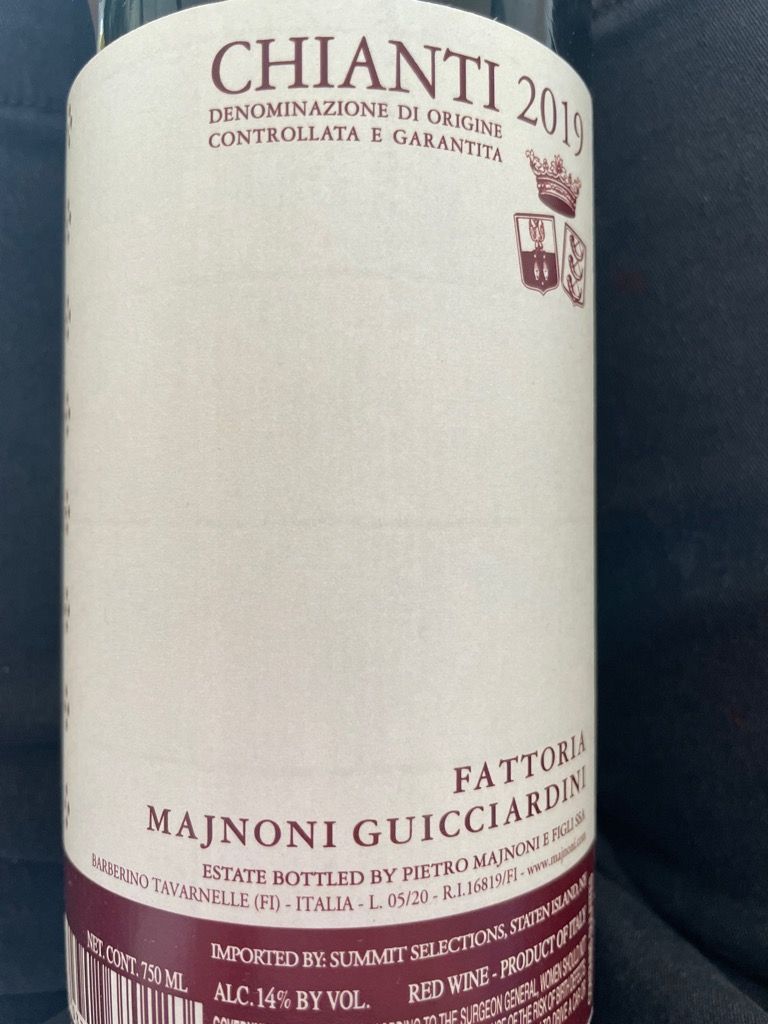 2019 Majnoni Guicciardini Chianti Italy Tuscany Chianti Cellartracker