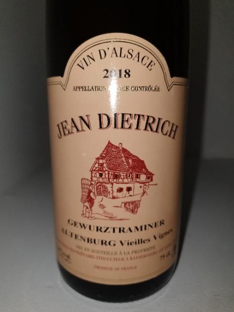 2020 Jean Dietrich Gewurztraminer Altenberg de Bergheim, France, Alsace ...