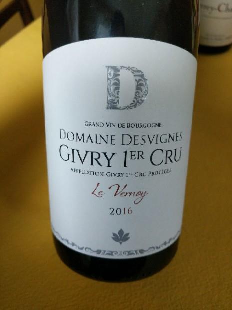 2017 Domaine Desvignes Givry 1er Cru Clos le Vernoy, France, Burgundy ...